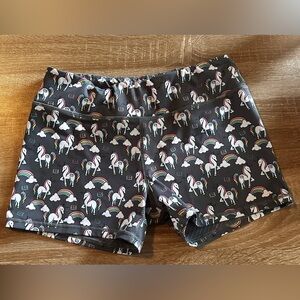 IAB MFG I Am Becoming Booty Shorts | Unicorn Rainbow Print | Size Large